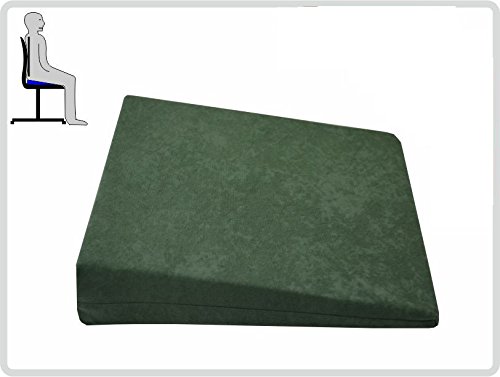 Keilkissen ergonomisches Sitzkissen, Bezug 100% Polyester – edle Samtoptik Suedine, grün