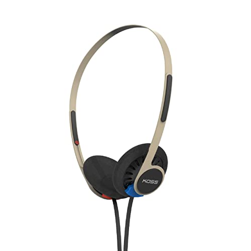 Koss KPH40 Utility On-Ear-Kopfhörer, abnehmbares austauschbares Kabelsystem, Retro-Stil, ultraleichtes Design (Rhythmus Beige)