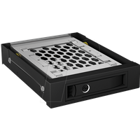 ICY BOX IB-2213SSK 3,5 Zoll Wechselrahmen für 1x 2,5 Zoll HDD/SSD, SATA III/SAS II, Voll-Metall, Anti-Vibration, abschließbar schwarz