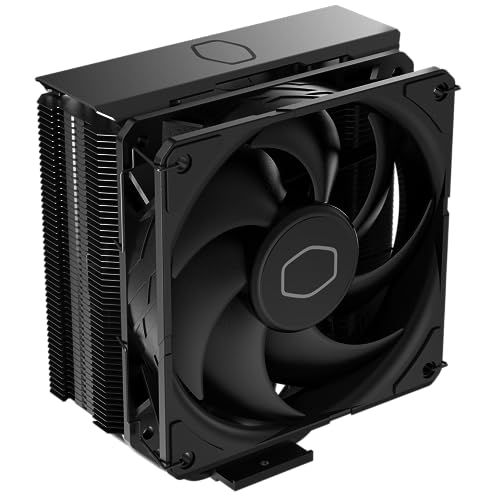 Cooler Master Hyper 212 Black Edition CPU-Luftkühler, Silencio FP120 Lüfter, eloxiertes Gun-Metal Schwarz, gebürstete Nickel-Finnen, 4 Kupfer-Direktkontakt-Heizrohre für AMD Ryzen/Intel LGA1200/1151