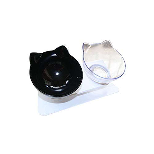 rutschfeste Katzenschüsseln Doppelschüsseln mit erhöhtem Stand Tiernahrung Wasserschalen für Katzen Hunde Futterhäuschen Haustierprodukte Katzenschale-Mischfarbe Doppel