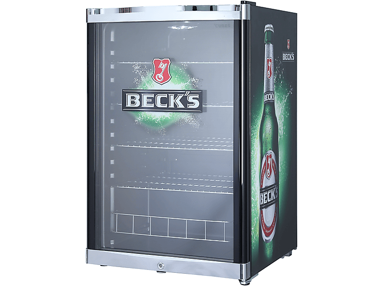 CUBES HC 241 E BECK'S Getränkekühlschrank (E, 845 mm hoch, Schwarz / Grün)