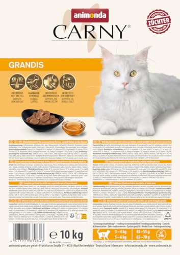 animonda vom Feinsten Carny Grandis Adult Trockenfutter 10KG speziell für große Katzen