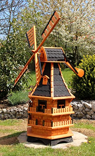 XXL Windmühlen für den Garten mit Windschwert Typ 21.1 (Schwarz)