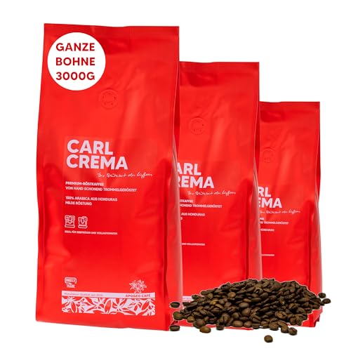 APOGEO CAFÉ Carl Crema - ganze Kaffeebohnen - 100% Arabica Kaffee - schonende Trommelröstung - säurearm, 3000g ganze Bohnen