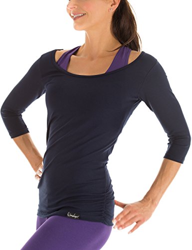 Winshape Damen Fitness Yoga Pilates 3/4-Arm Shirt WS4, blau (Night Blue), Gr. XL