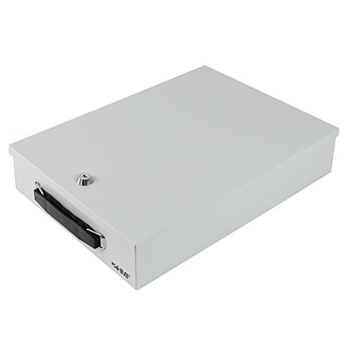 HMF 141-07 Abschließbare Dokumentenkassette | 37,5 x 26,5 x 8 cm | DIN A4 | Lichtgrau