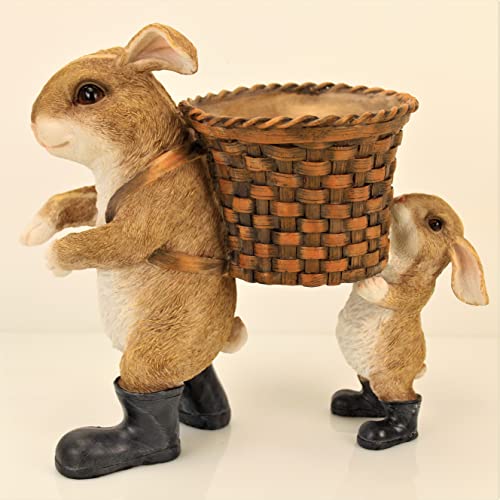 OF Gartenfiguren niedliche Hasen für außen geeignet - Hase Deko Figur groß Tiere - Wetterfest (Blumentopf 55A)