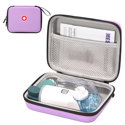 Fukumi Tragetasche für tragbaren Vernebler, Reise-medizinische Tasche, harte Notfall-Medizin-Tasche für Inhalator, Abstandshalter für Kinder und Erwachsene, Masken, Asthma-Zubehörkoffer für Medizin