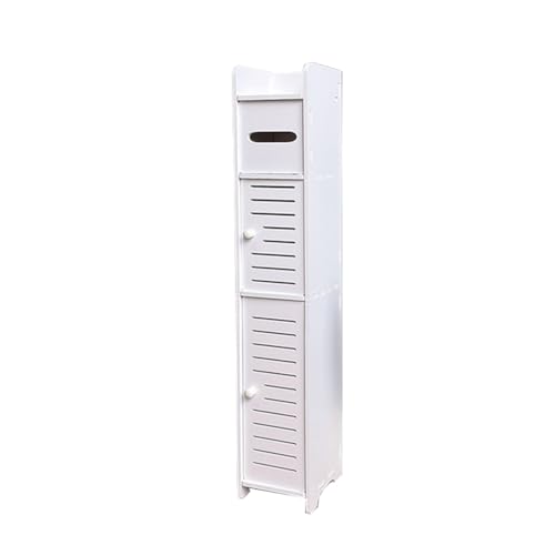 roomoon PVC-Aufbewahrungsschrank für kleine Räume, über dem Toilettenschrank für schmale Badezimmer-Aufbewahrung, Eckboden (weiß)