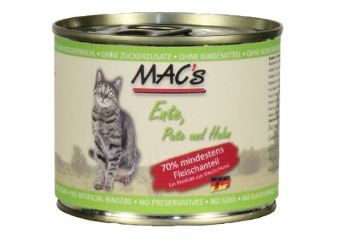 MAC's Katzenfutter getreidefrei Ente, Pute, Huhn, 200 g