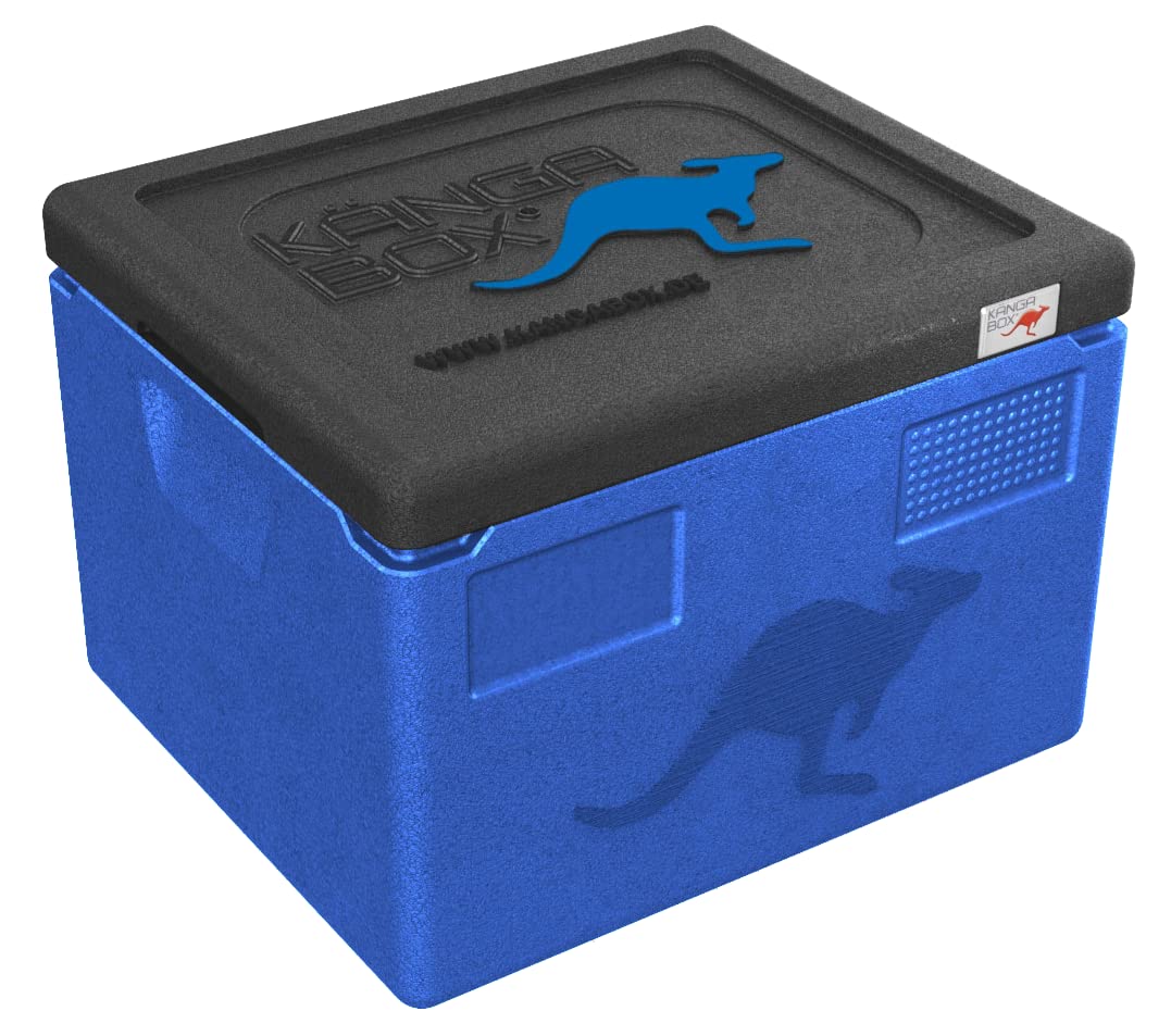 KÄNGABOX® Thermobox Expert GN 1/2 - Die Thermobox für Profis. 10-19 Liter EPP Isolierbox… (blau, 19 Liter)