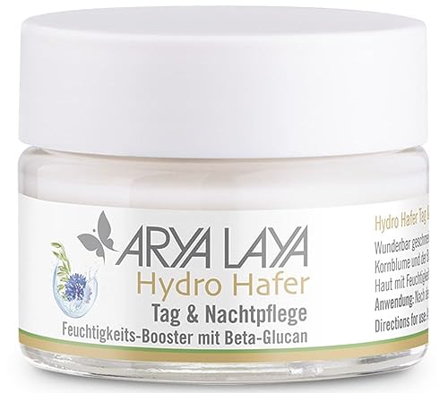 ARYA LAYA Hydro Hafer Tag & Nachtpflege | geschmeidige Gesichtscreme mit Feuchtigkeitsbooster Beta Glucan | polstert die Haut auf und verbessert den Zellstoffwechsel | 50 ml