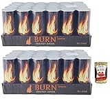 48x Burn Energy Drink Original,Energiegetränk mit zugesetzter Kohlensäure, enthält Taurin, Koffein, Guarana und B-Vitamine 250ml Einwegdose + Italian Gourmet Polpa di Pomodoro 400g Dose