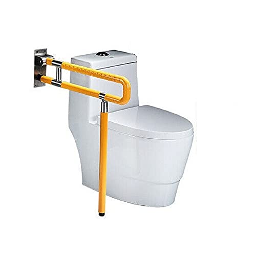Wandstützgriff Stützhilfe WC Griff Klappbar Aufstehhilfe Toiletten Haltegriff Sicherheitsgriff Haltegriffe für Senioren (60cm, Gelb)