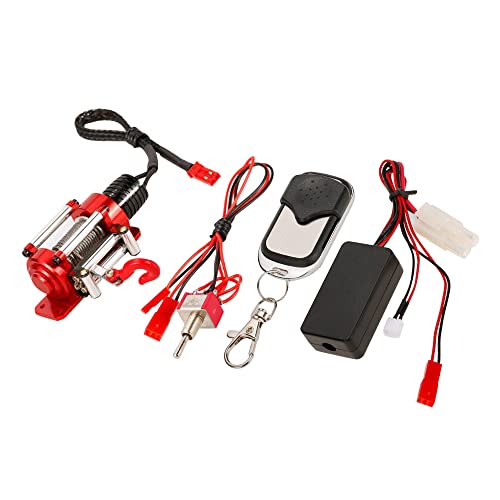 Ashikoi Metall Winde 1/10 Crawler Winch Kabellos Remote Controller EmpfäNger für 1/10 RC Crawler Truck Axial