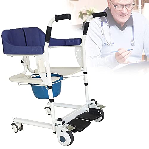 Handicap Patientenhebemaschine, Multifunktionaler Rollstuhl-Dusch-Toilettenstuhl mit Bettpfanne für Erwachsene, Behinderte, Senioren & Ältere für medizinische Einrichtungen und den Heimgebrauch