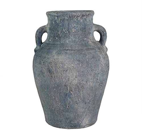 CIAL LAMA Dekorative Vase, Zement, 2 Griffe, Grau, 30 cm