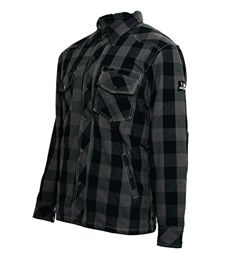 Bores Lumberjack Jacken-Hemd Reißfest, Wasserabweisend, Grau-Schwarz Kariert, Größe 4XL