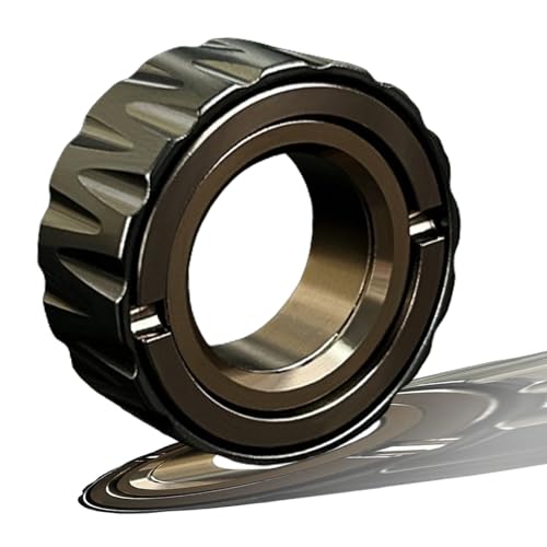 Dual Function Stainless Steel Motorcycle Tire Fidget Ring, Fidget Spinner Ring Men Fidget Toys, Motorcycle Tire Fidget Ring, Dual Function Spinner Ring, Fidget Rings for Anxiety (E)