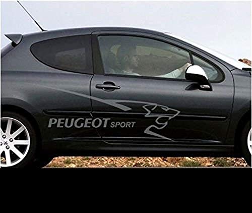 2 x Peugeot Logo Löwe +Schriftzug 100 cm Aufkleber Autoaufkleber Auto Tuning Sticker Aufkleber mit Montage Set inkl. "Estrellina-Montage-Rakel®" & "Estrellina-Glücksaufkleber®"