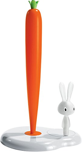 Alessi Bunny & Carrot Küchenrollenhalter, Weiss, thermoplastisches Harz, 15 x 20 x 28.5 cm
