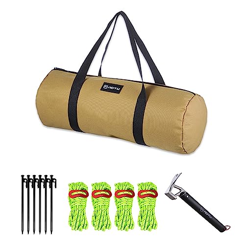 YiQinzcxg Tragbare Oxford-Zeltheringe, Aufbewahrungstasche, Zeltheringe, Organizer mit Windseilen, Hammer, Herings-Werkzeug, Camping-Tasche, Outdoor-Camping, Werkzeug-Aufbewahrungstasche