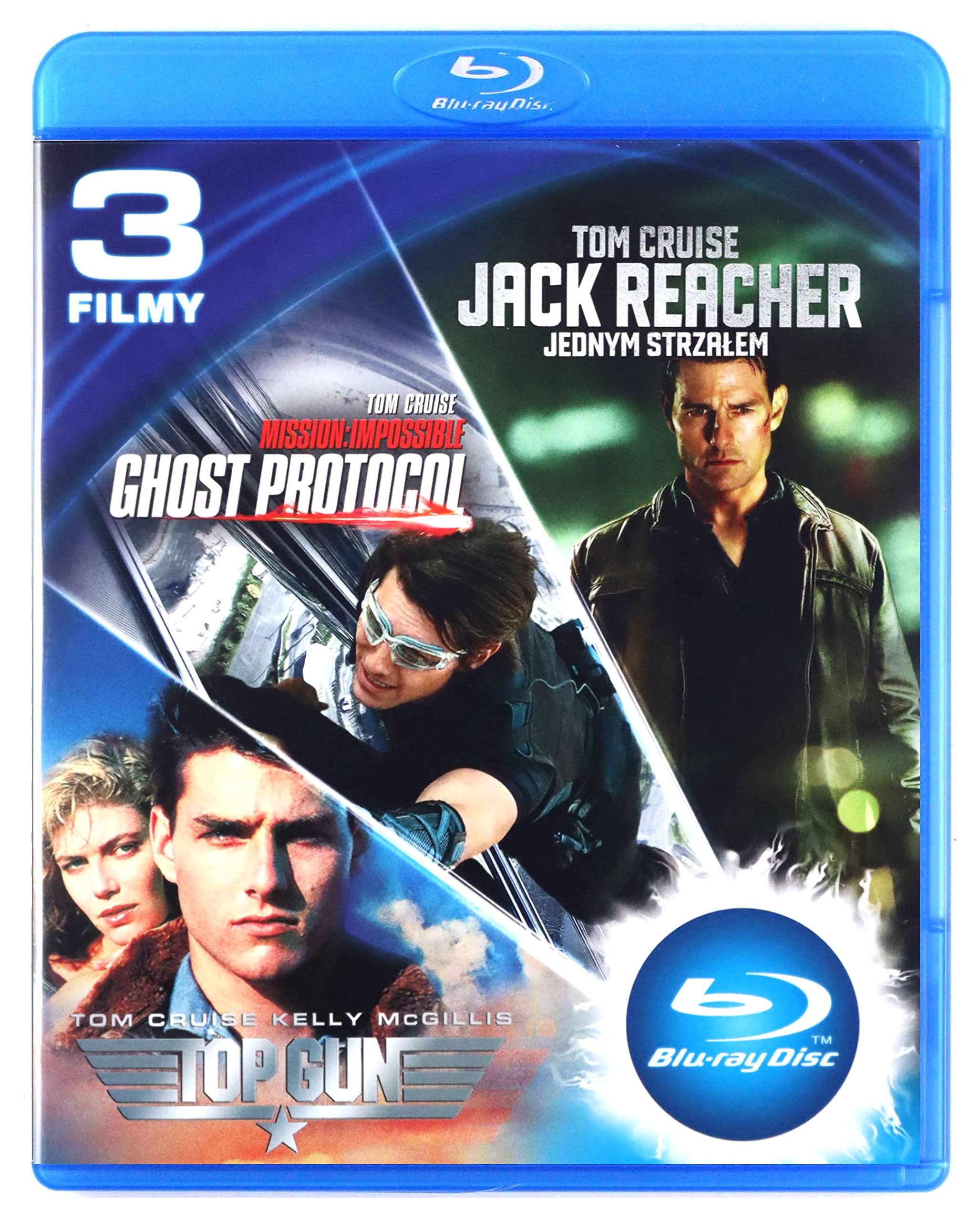 Top Gun / Mission: Impossible 4 - Ghost Protocol / Jack Reacher [3 Blu-ray Box] [PL Import]