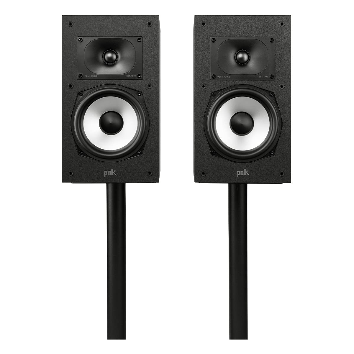 Polk Audio Monitor XT20 Regallautsprecher, Stereolautsprecher, Surround Lautsprecher, Hi-Res Zertifiziert, Dolby Atmos und DTS:X kompatibel, HiFi und Heimkino Lautsprecher (Paar), Schwarz