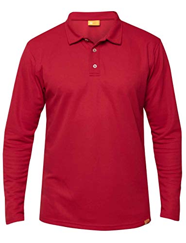 iQ-UV Herren Langarm Polo Shirt Rot 4XL