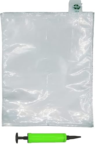 MIUPOO Verpackungsluftbeutel, transparente Kunststoff-Aufblasbare Luftverpackung, Schutztasche mit gratis Pumpkissen, luftaufblasbare, kissenblockierende Verpackungstasche, 25,4 x 30,5 cm, 50 Stück