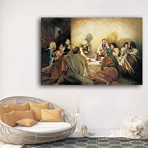 104Tdfc Frameless Canvas Painting Wall Art Last Supper Da Vinci Famous Canvas Prints Artwork Pictures on Canvas Posters and Prints for Modern Home Living Room Bedroom Decoration