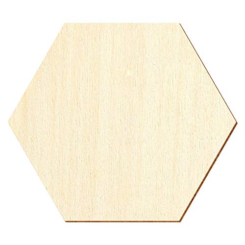 Holz Hexagon Sechseck - Deko Basteln 3-50cm, Pack mit:100 Stück, Größe:4cm