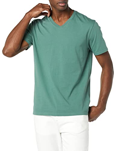 Goodthreads Herren Kurzärmeliges T-Shirt Mit V-Ausschnitt Aus Baumwolle, Grün, XS