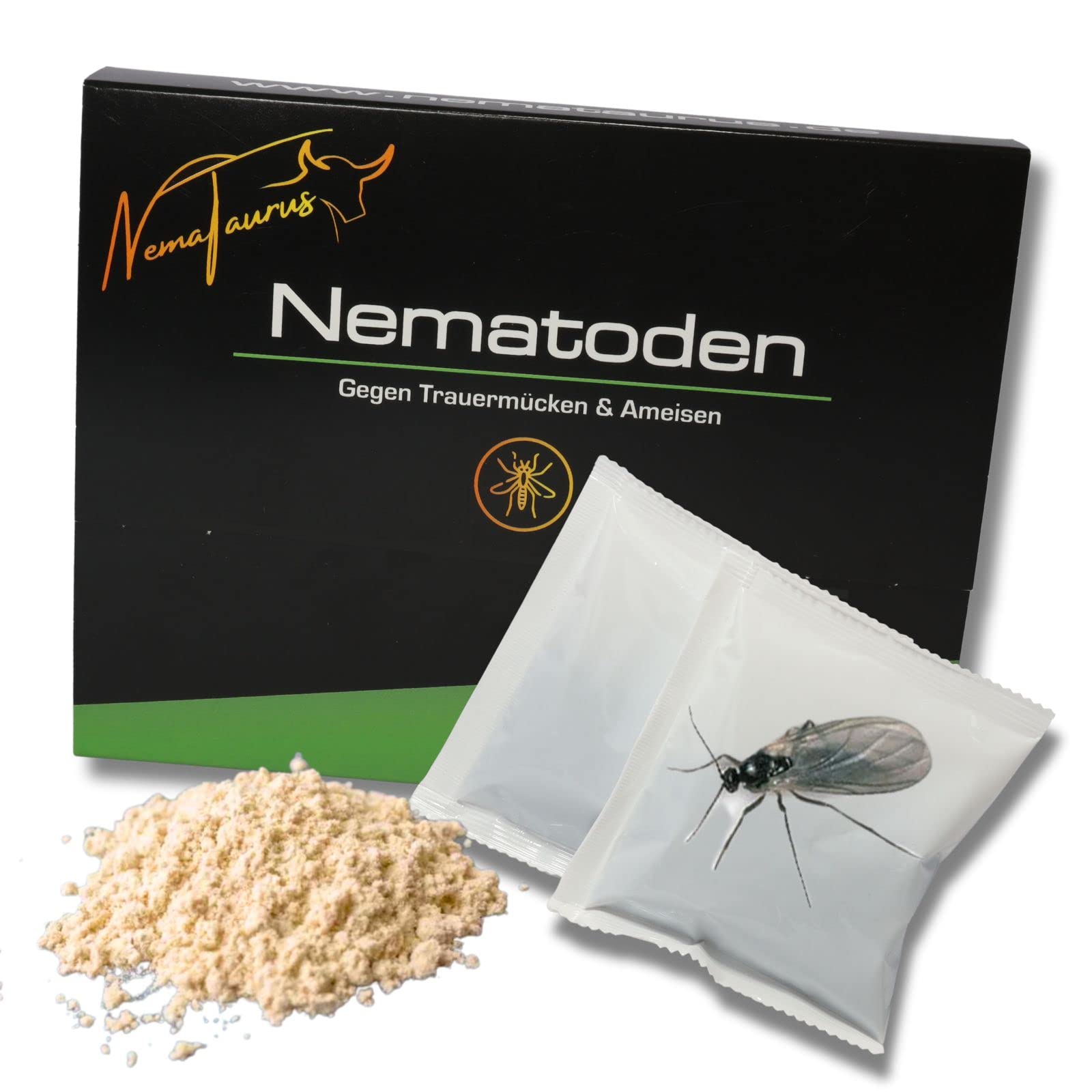 NemaTaurus® SF- Nematoden | zur Bekämpfung von Trauermücken | effektiver, biologischer Pflanzenschutz mit Fadenwürmern (50 Mio für 100m²)