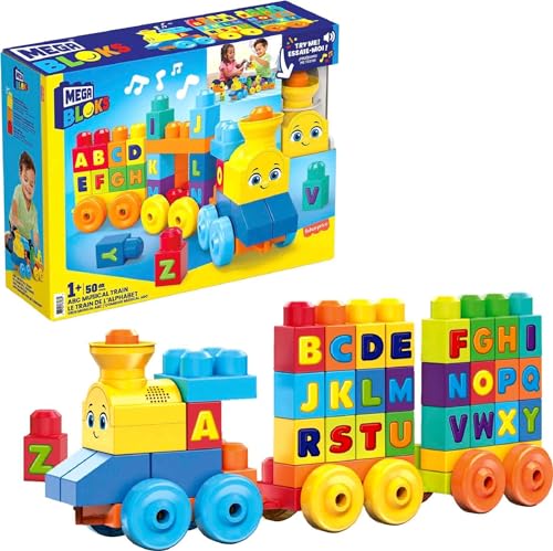 Mega Bloks FWK22 ABC Musikzug mit Geräuschen, 50 Teile, Multicolour