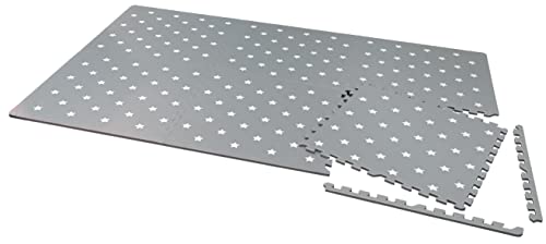 KNORRTOYS.COM 21022 Spielmatte Puzzlematte grau Sterne ca. 178 x 120 cm