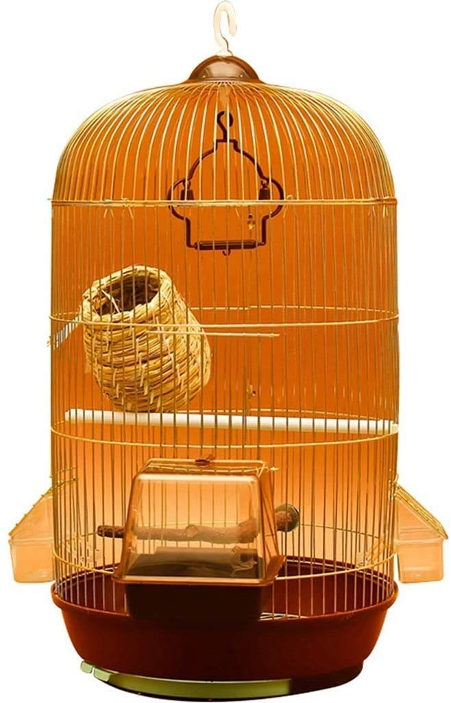 Vogelkäfig Reise Papageienkäfig, Geschenk für Vogelliebhaber Kanarienkäfige mit Trennwänden, Papageienkäfige für große Vögel (Gold d)