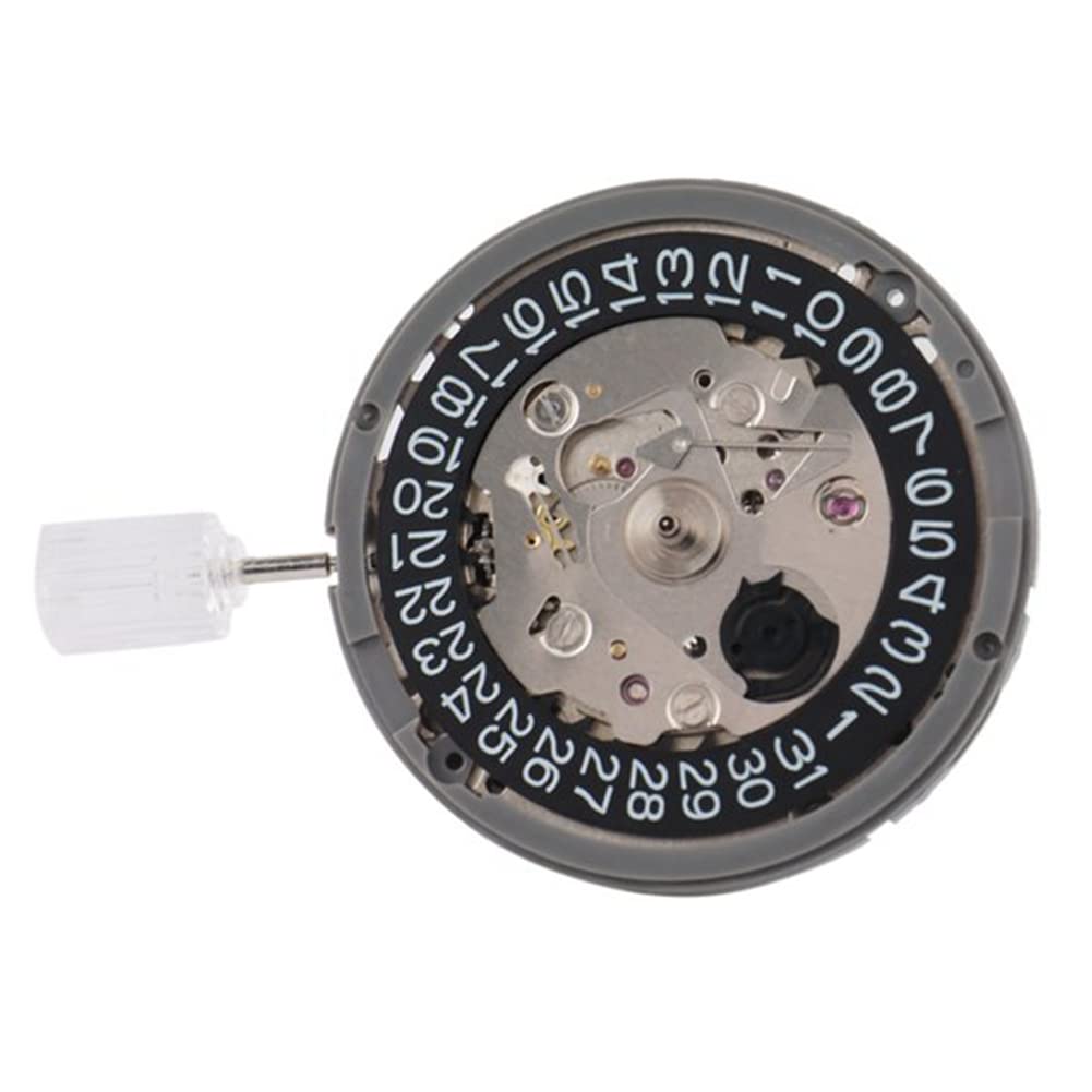 Duendhd NH35/NH35A Mechanisches Uhrwerk mit hoher Genauigkeit, Datum bei 3 schwarzen Datumsraden, 24 Juwelen, automatisches Selbstaufziehen, silber / schwarz, Schwarz