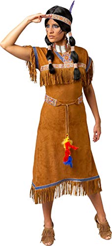 Orlob Damen Kostüm Indianerin Kleid Fransen Karneval Fasching Gr. 38/40