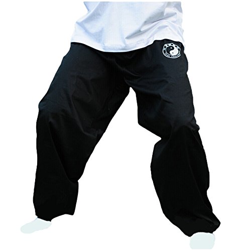 Kampfsport Taiji Training Hose - Chinesische Kampfkunst Chenjiagou Tai Chi Kung Fu Qigong Shaolin Weite Beine Knickerbocker Graziöse Uniform für Damen Herren - Baumwolle (L)