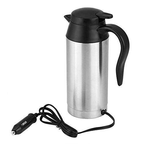 Keenso Auto 12V 750ML Wasserkocher Tragbar Edelstahl Heizung Trinkbecher Reise Wasserkocher Thermos für Heizung Wasser Kaffee Tee