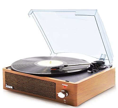 LAUSON XN092 Plattenspieler Eingebauten Lautsprechern | 33/45/78 | USB | Record Player Vintage | Plattenspieler Bluetooth | RCA | Aux-In | Inklusive Ersatznadel (Holz)