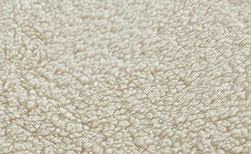 La Vida Flanell Fleecedecke Beige 150 x 200 cm Polyester mit Sherpa Rückseite, Farbe-Dekor:Silbergrau-Altweiß