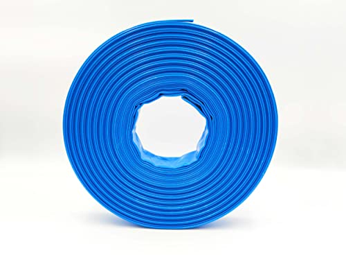 Neu PVC Flachschlauch - Bauschlauch - Industrieschlauch - 7 bar - blau - (Ø 38 mm | 1 1/2 Zoll, Länge: 40m)