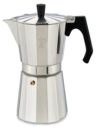 PEZZETTI, Luxexpress Espressokocher für 9 Tassen aus Aluminium, ergonomischer Griff, hitzebeständig, für Gas-, Elektro- und Glaskeramik