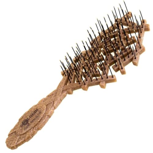 Head Jog 19 Kokosnussbürste Entwirrungsbürste aus Kokosnussschale - Haarbürsten für nasses oder trockenes Haar Sanfte und flexible Haarbürste für Damen und Herren in Creme
