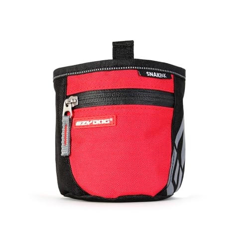 EzyDog Snak Pak Treat Bag - Leckerlitasche 650ml für Hundetraining mit Magnetverschluss - Farbe: rot