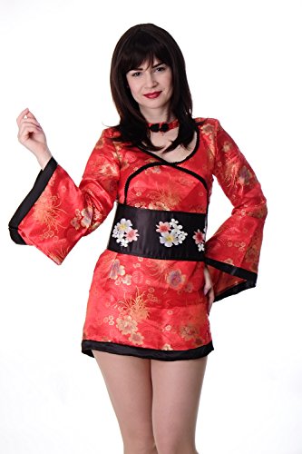 dressmeup DRESS ME UP - Kostüm Damen Damenkostüm China Girl Geisha Kimono Kurtisane Gr. S/M L215