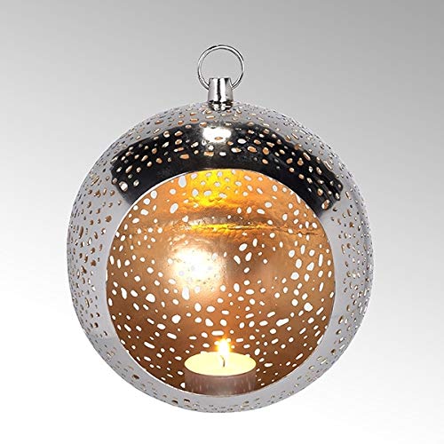 Lambert - Teelichthalter- Pollux - Gold - vernickelt - rund - Höhe 18 cm - D 16,5 cm